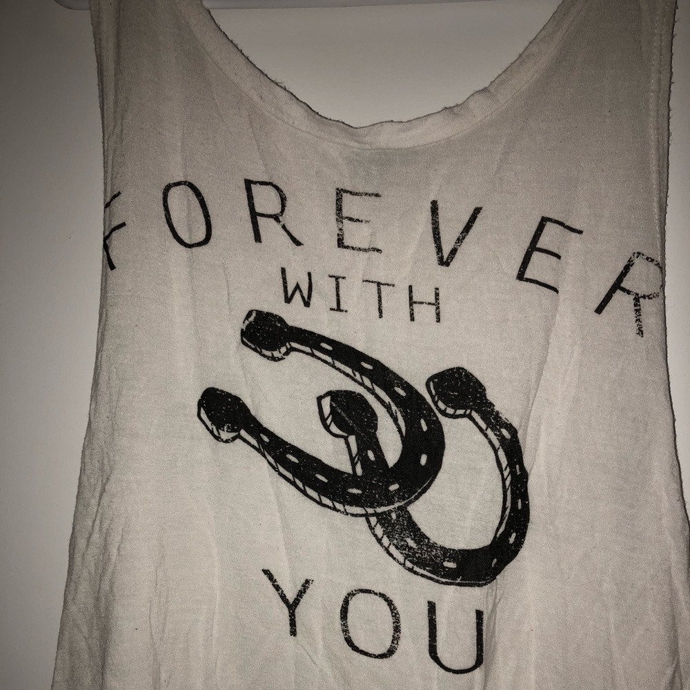 White Graphic Tank Top
